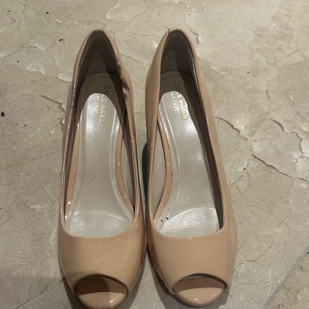 Cole Haan Women's Peep Toe Heels - Beige